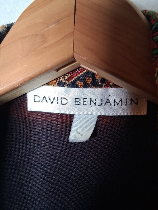 Vintage 90s David Benjamin Vest Women Small Paisley Double Breasted Gold Button - Picture 6 of 9